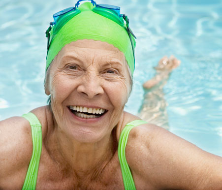 senior in the pool